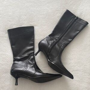 Kenneth Cole New York Black Leather Heeled Boots